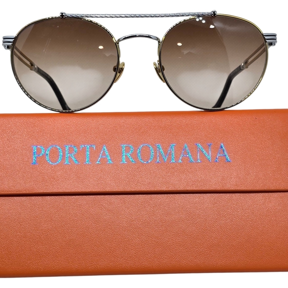 Porta Romana GOLD SILVER Sunglasses with Brown Lenses mod 12